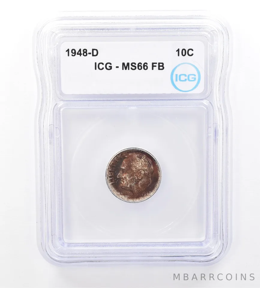 1948-D Roosevelt Dime MS66 FB ICG Beautiful Tone *1581