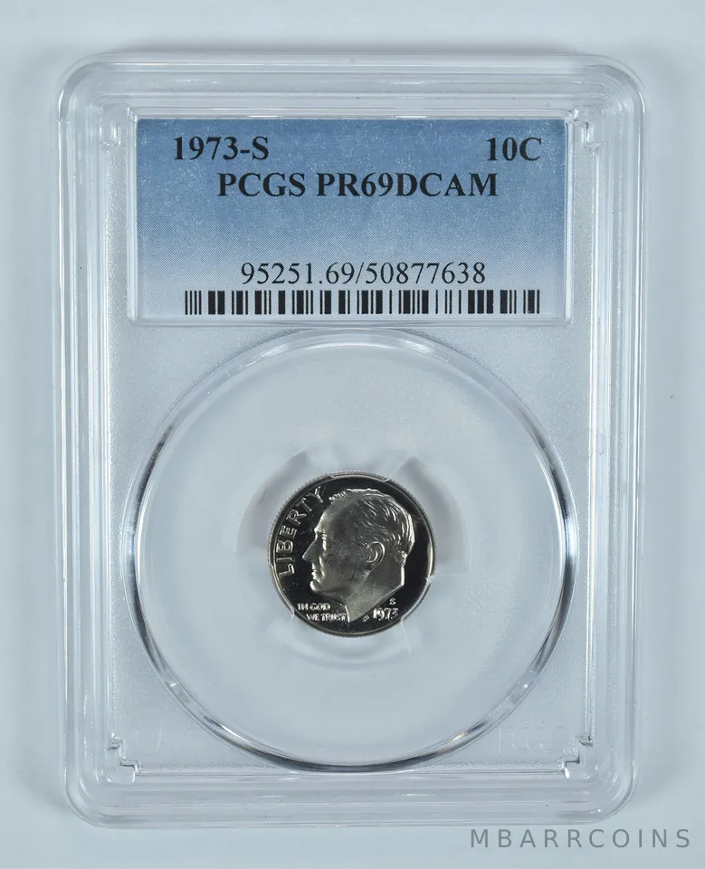 1973-S Roosevelt Dime PR69 DCAM PCGS Blue Label