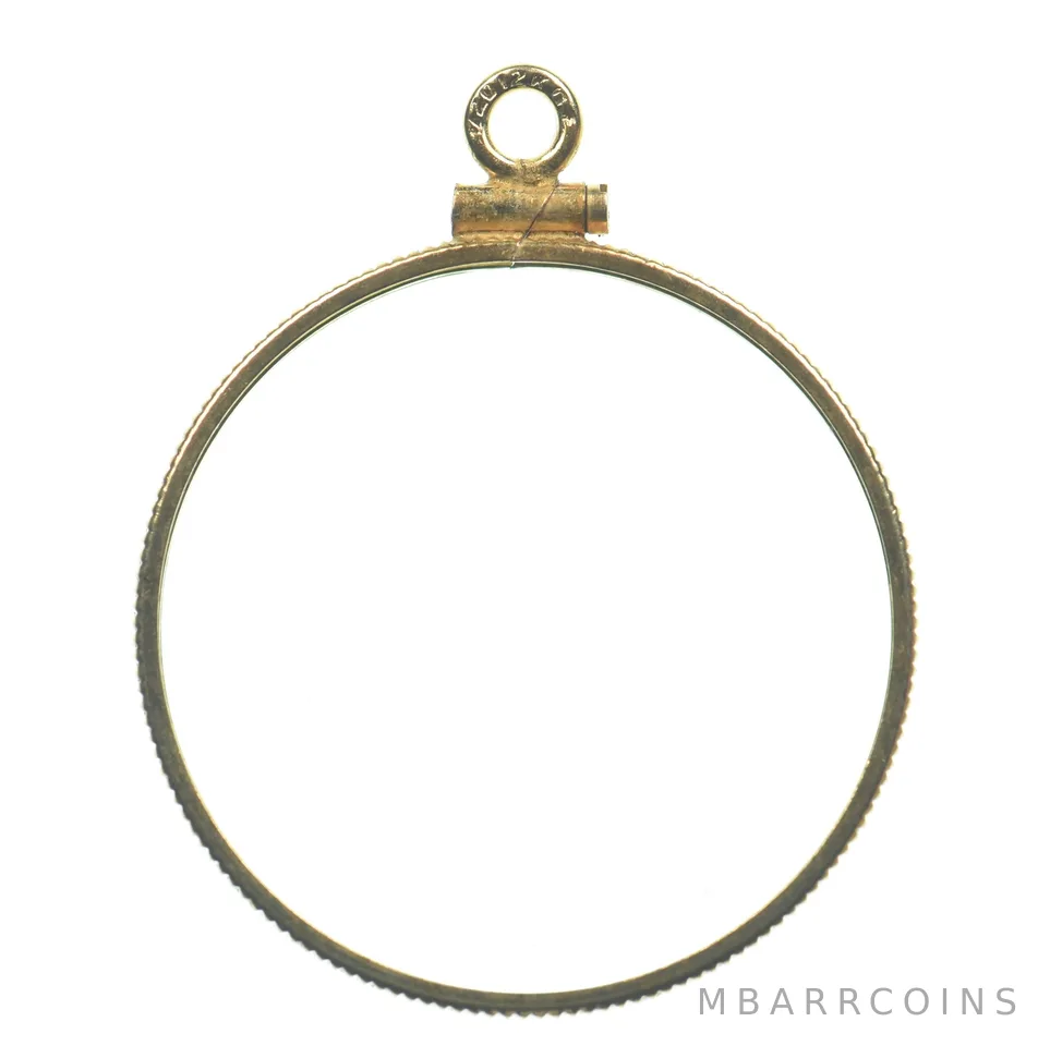 12k 1.2g Gold Filled 26mm 1/2 Krugerrand Coin Bezel Pendant Frame Edge *9113
