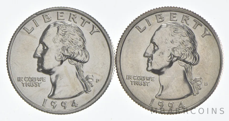 1994 P+D Washington Quarter Clad Unc Bundle