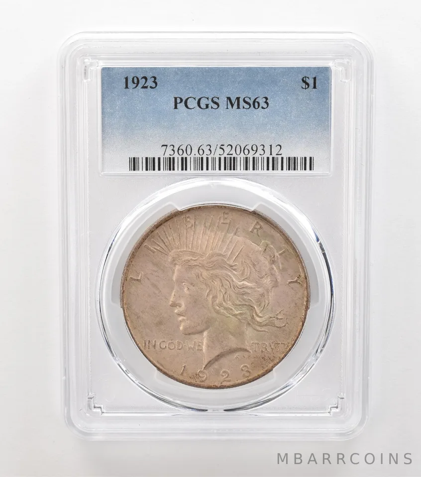 1923 Peace Silver Dollar MS63 PCGS Beautiful Tone a6917