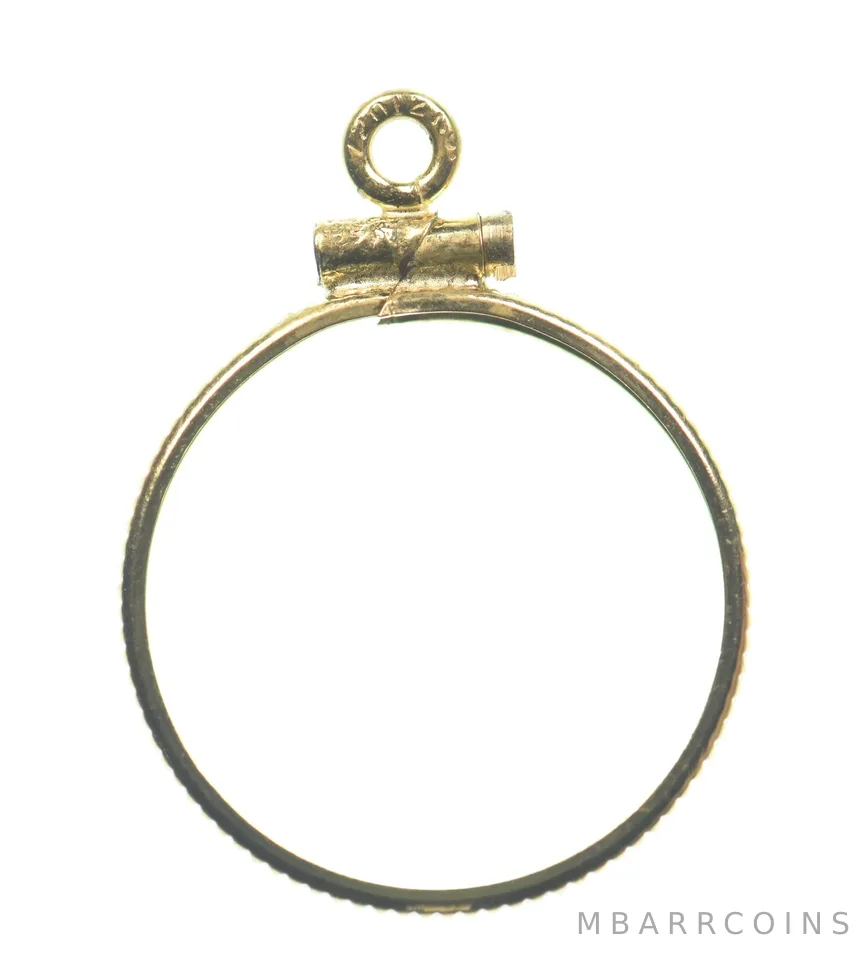 12k 0.6 Gram Gold Filled 15.5mm Coin Bezel Pendant Frame Edge *4940