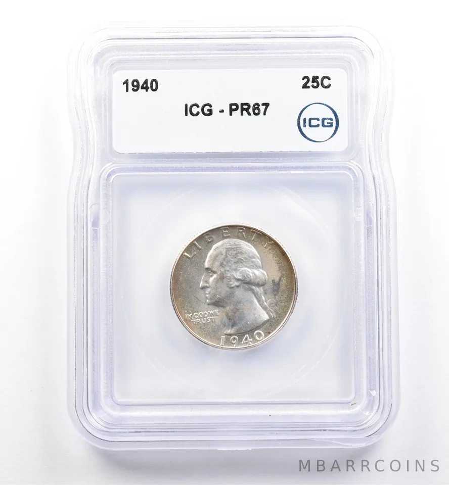 1940 Washington Quarter PR67 ICG *0150