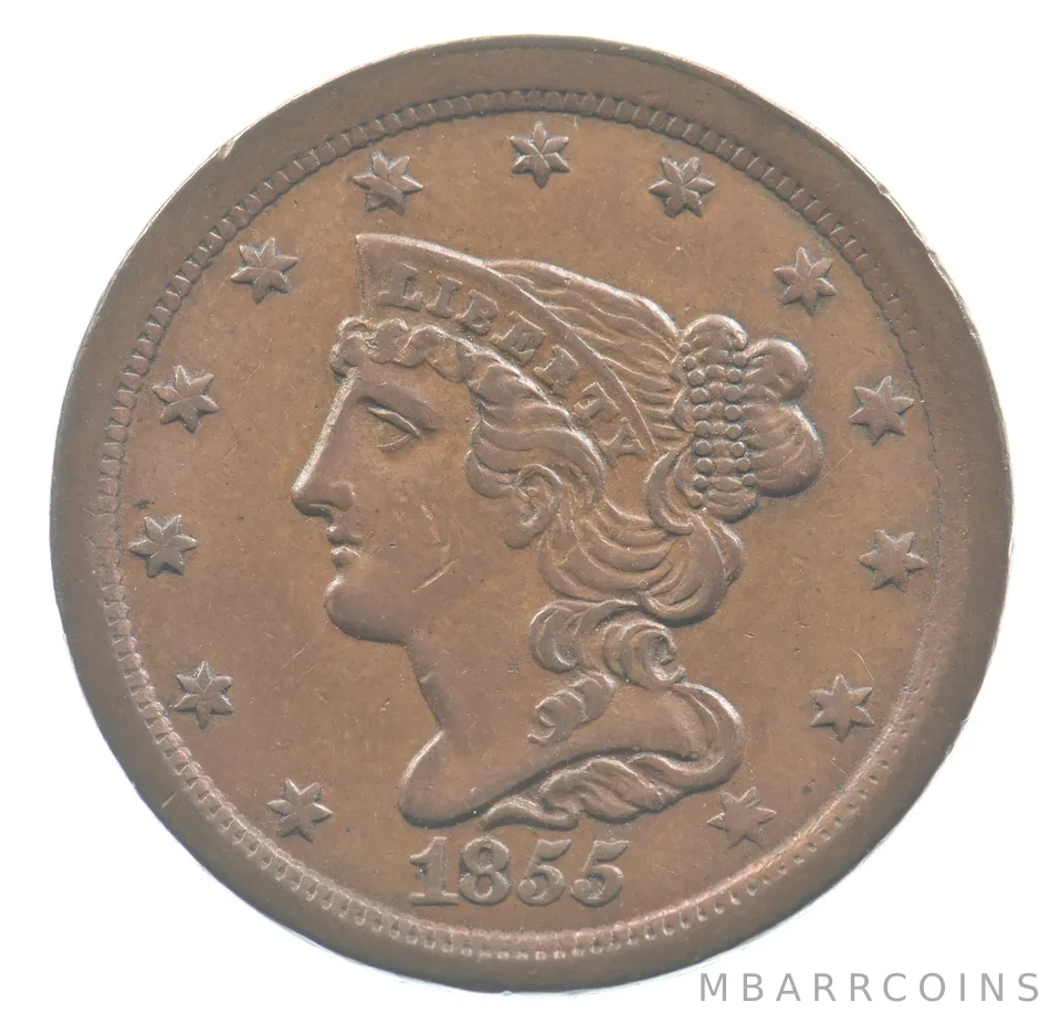 1855 Braided Hair Half Cent *4147
