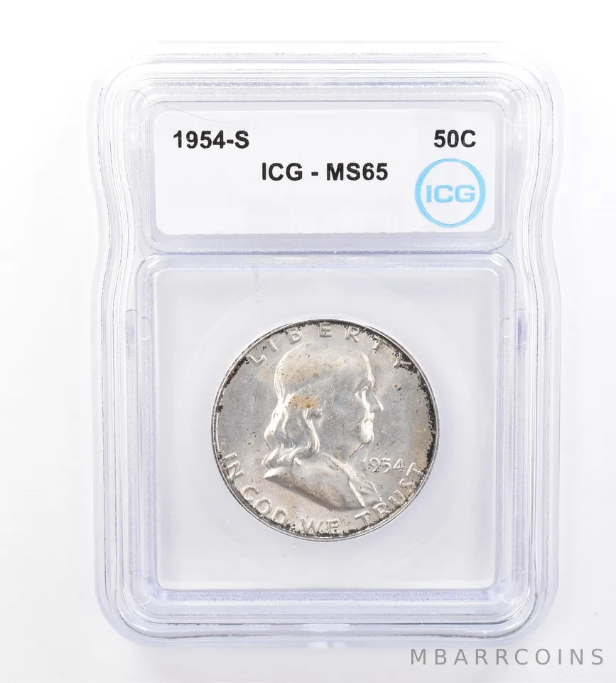 1954-S Franklin Half Dollar MS65 ICG Beautiful Tone *1682