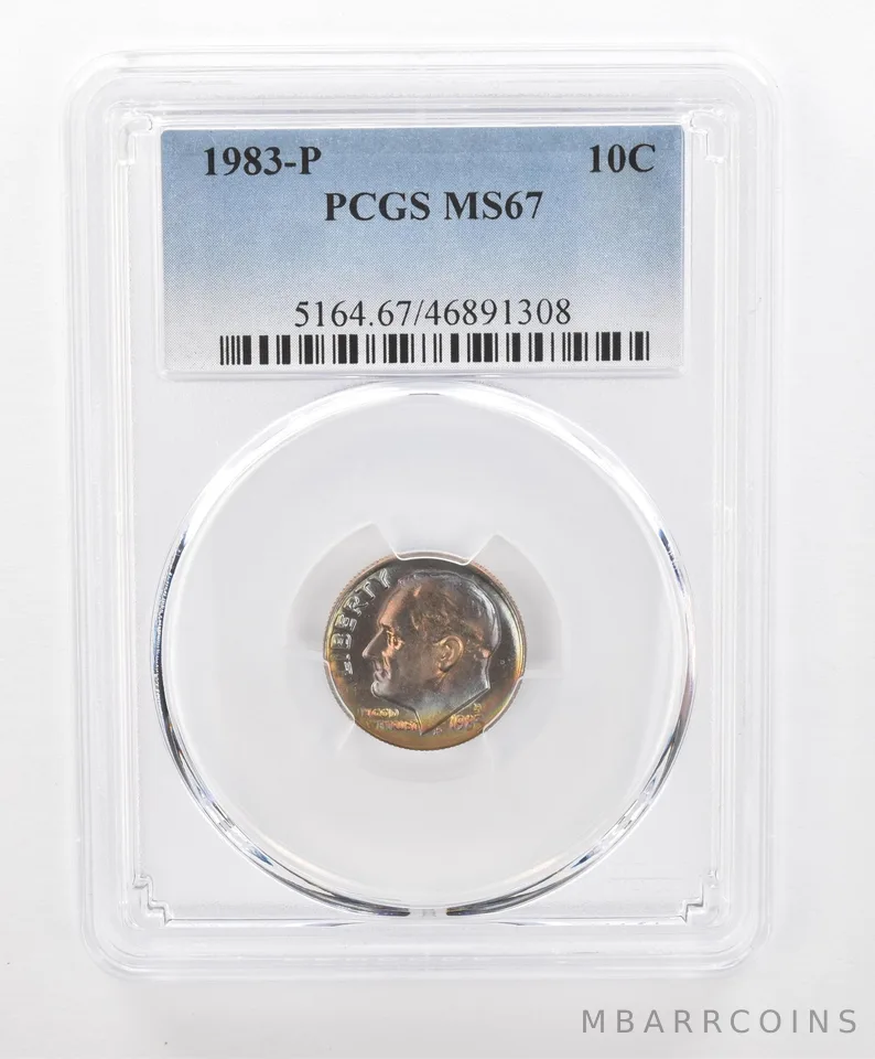 1983-P Roosevelt Dime MS67 PCGS Beautiful Tone *2778