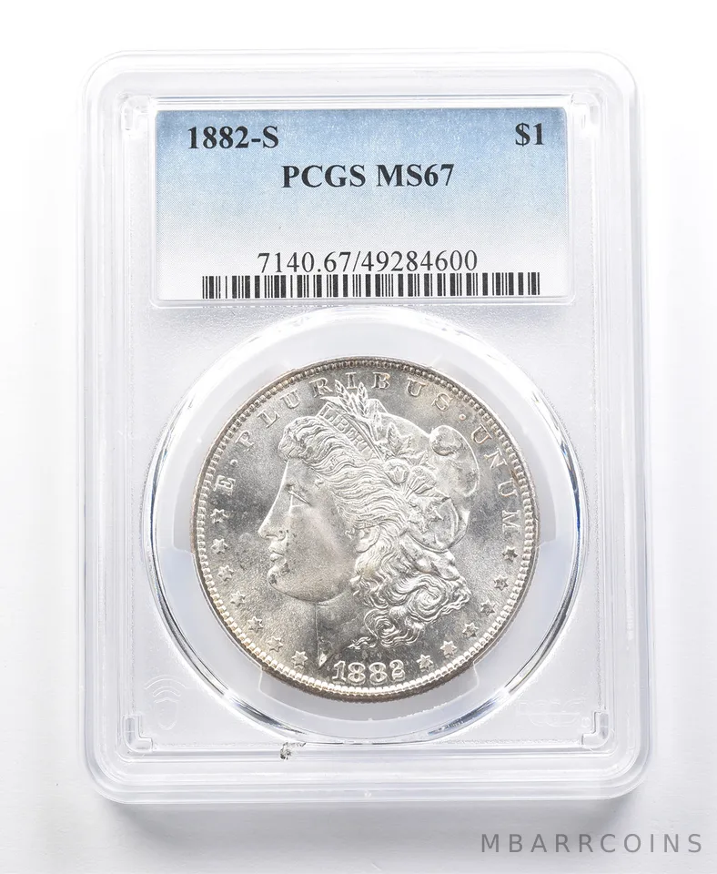 1882-S Morgan Silver Dollar MS67 PCGS a2058