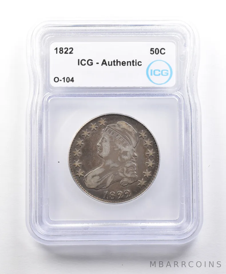 1822 Capped Bust Half Dollar O-104 Authentic ICG *5653