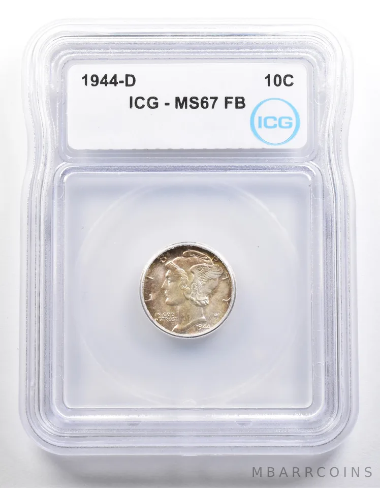 1944-D Mercury Dime MS67 FB ICG *4033