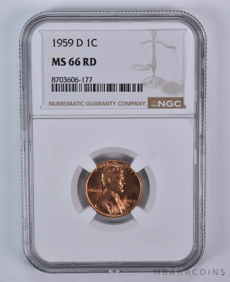 1959-D Lincoln Memorial Cent MS66 RD NGC