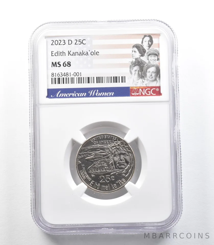 2023-D American Women Quarter Edith Kanaka'ole MS68 NGC *0134