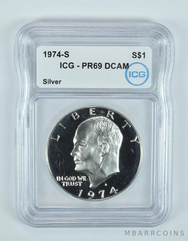 1974-S Eisenhower $1 Silver PR69 DCAM ICG