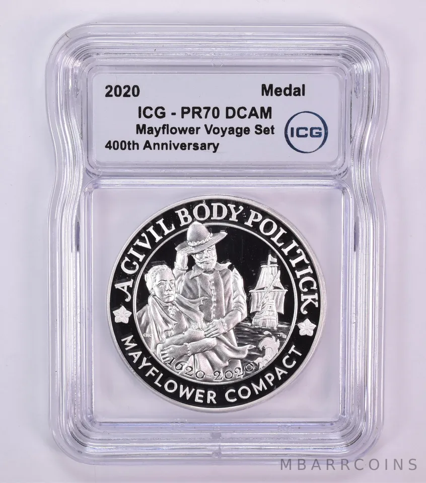 2020 Medal 400th Anniversary Mayflower Voyage Set PR70 DCAM ICG