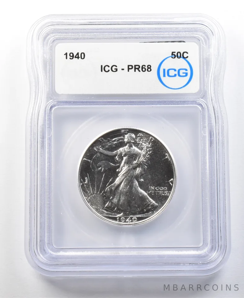 1940 Walking Liberty Half Dollar PR68 ICG a0175