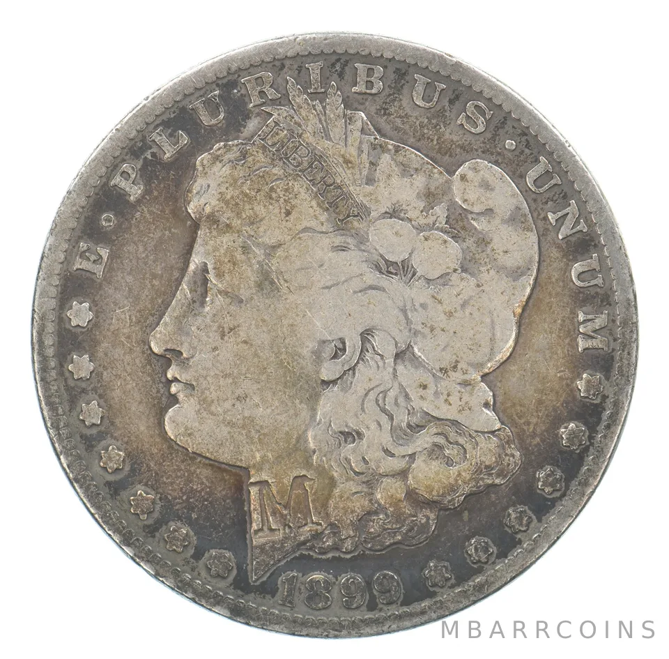 1899-S Morgan Silver Dollar Beautiful Tone Counterstamped "M" *6247