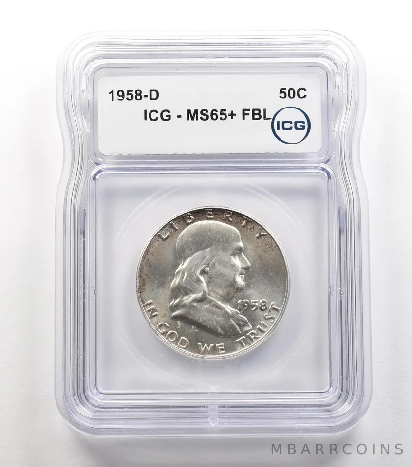1958-D Franklin Half Dollar MS65+ FBL ICG *6721