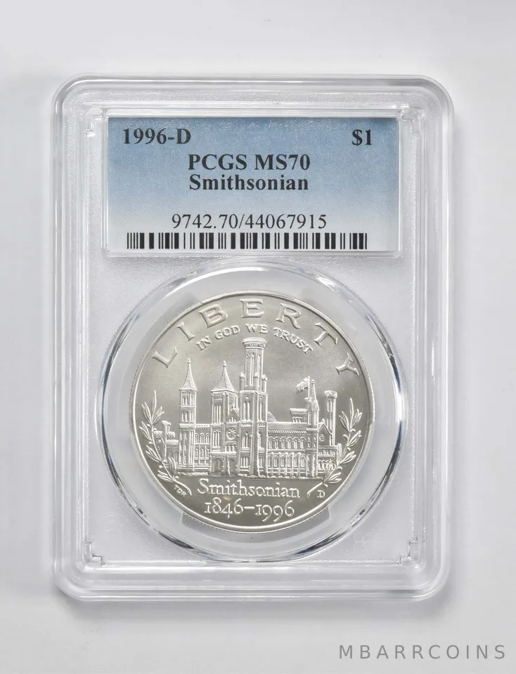 1996-D Smithsonian Commemorative $1 MS70 PCGS Blue Label
