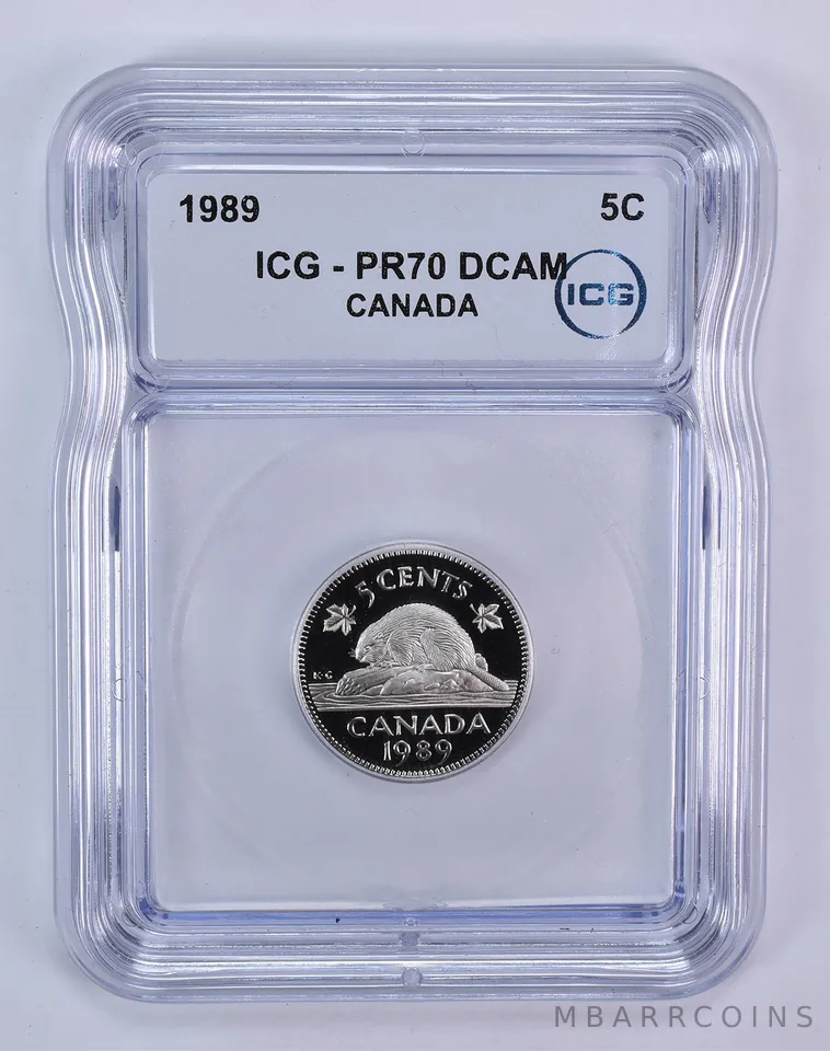 1989 Canada 5 Cents Beaver PR70 DCAM ICG