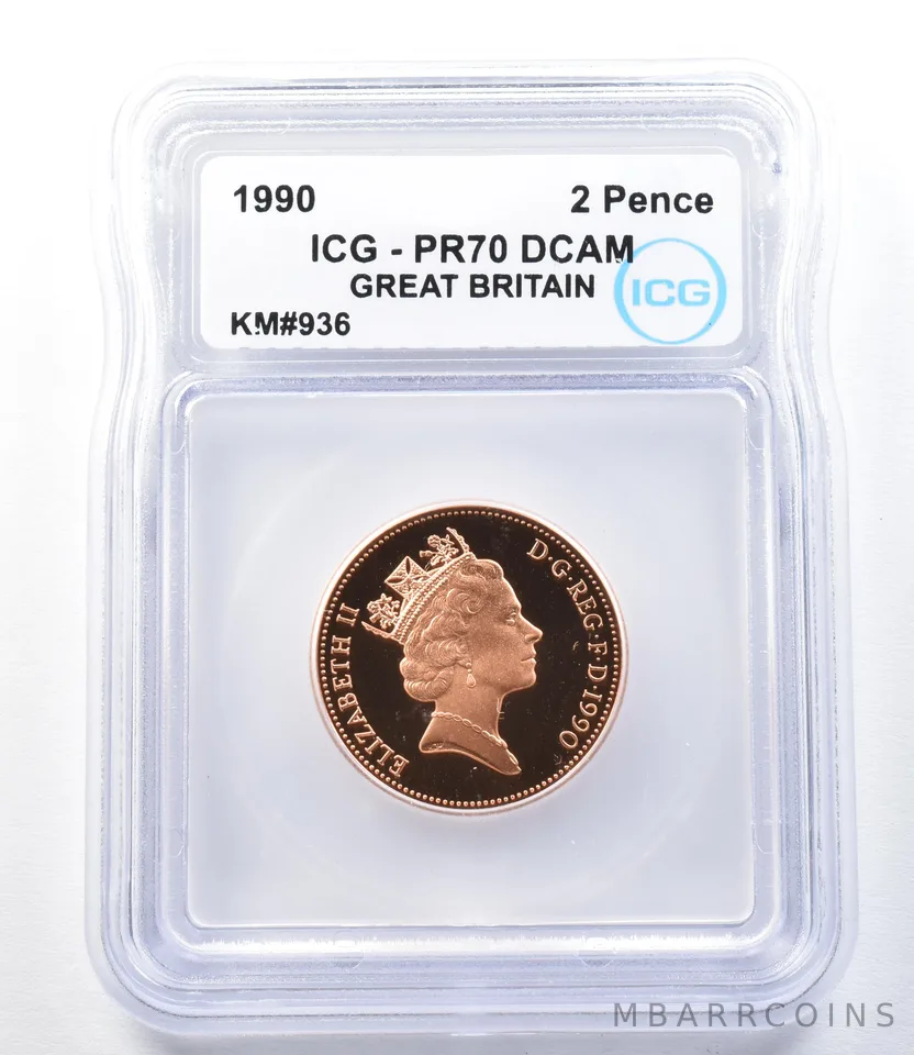 1990 Great Britain 2 Pence KM#936 PR70 DCAM ICG *8887