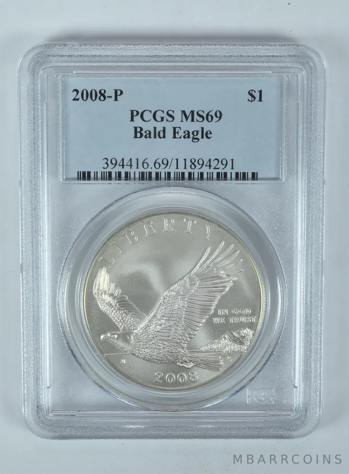 2008-P Bald Eagle Commemorative Dollar MS69 PCGS Blue Label