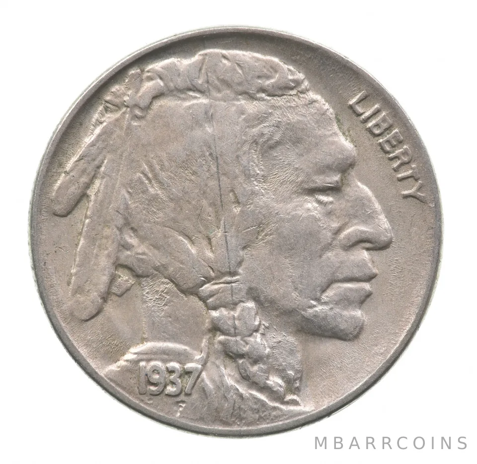 1937-D Indian Head Buffalo Nickel 3 Leg Legged *4599