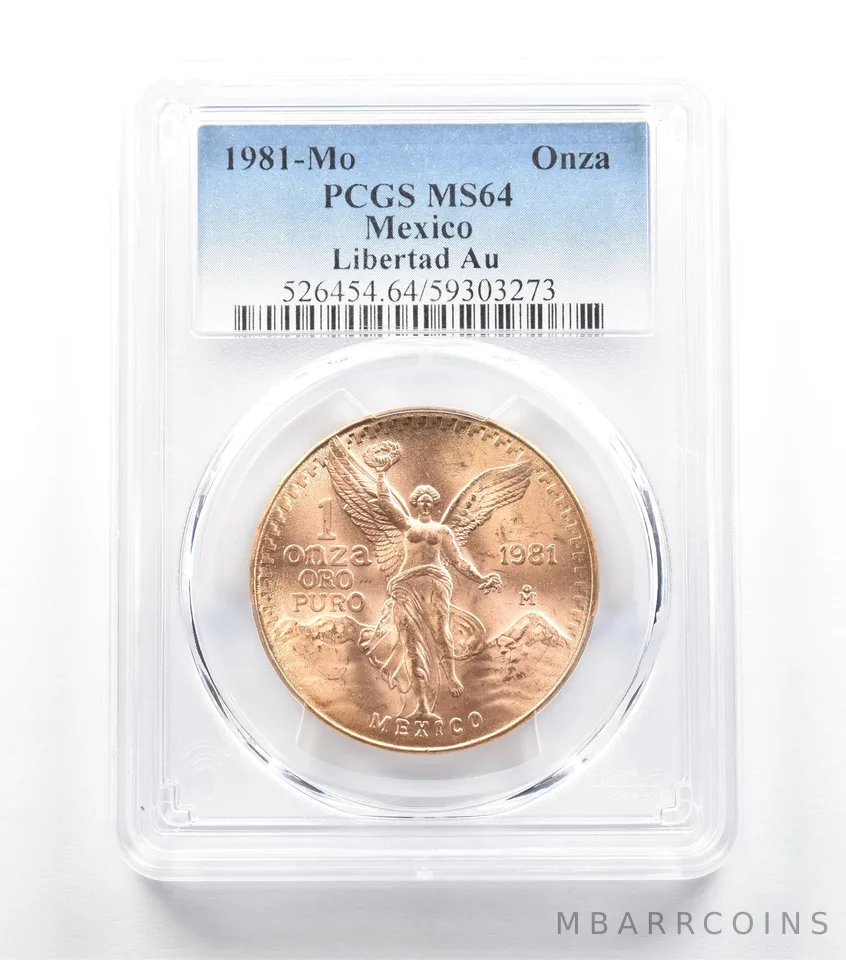 1981 Mo Mexico 1 Onza Gold Libertad MS64 PCGS *5584