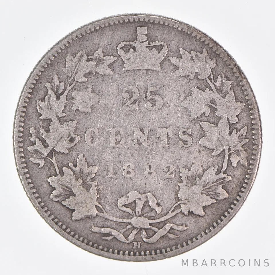 Better Date - 1882 Canada 25 Cents World Coin- Silver *308