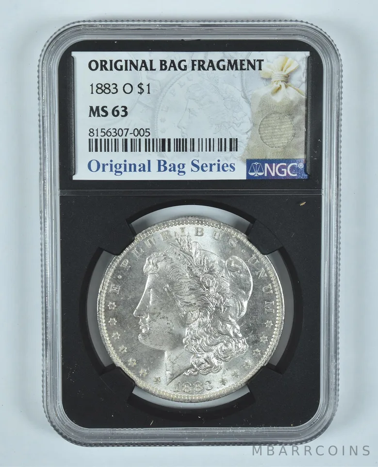 1883-O Morgan Silver Dollar Original Bag Fragment MS63 NGC