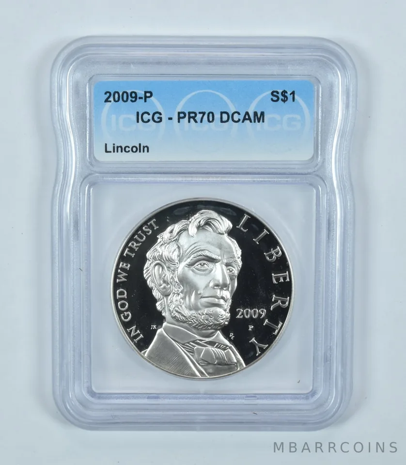 2009-P Abraham Lincoln Commemorative Silver Dollar PR70 DCAM ICG