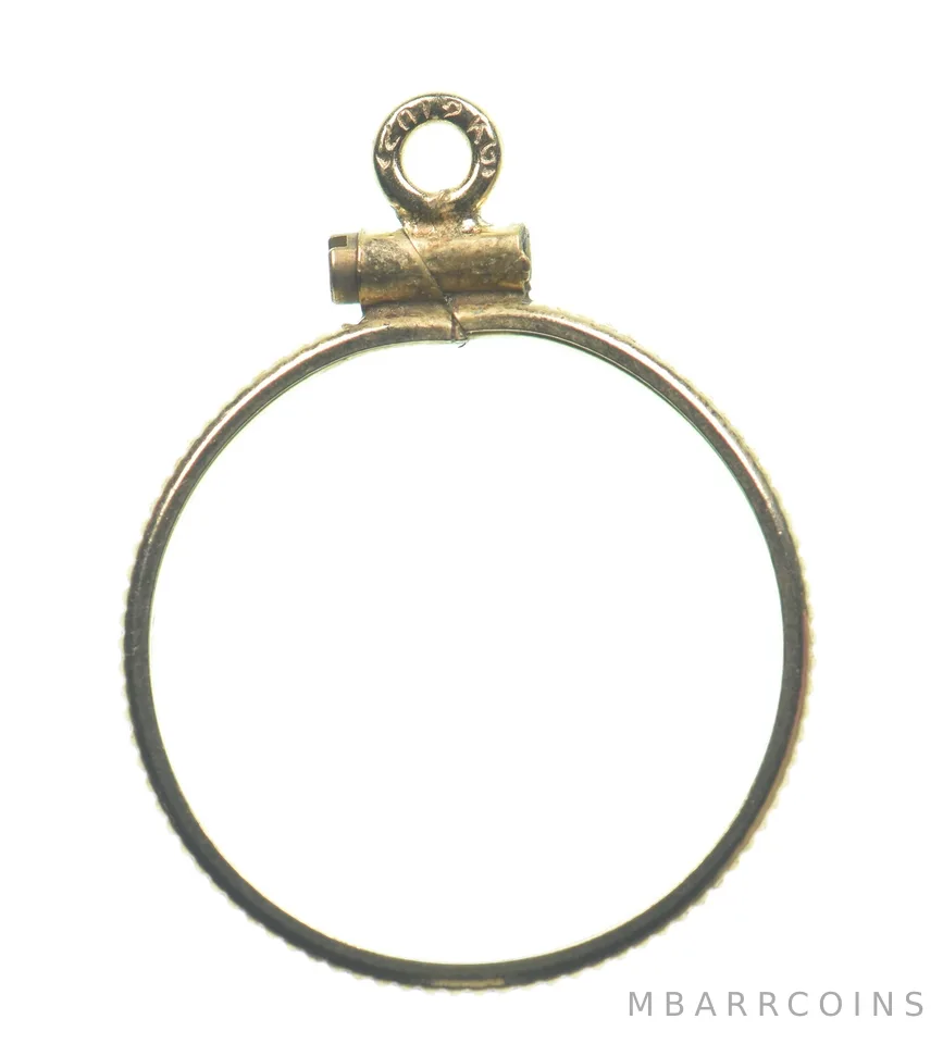 12k 0.6 Gram Gold Filled 15.5mm Coin Bezel Pendant Frame Edge *4916