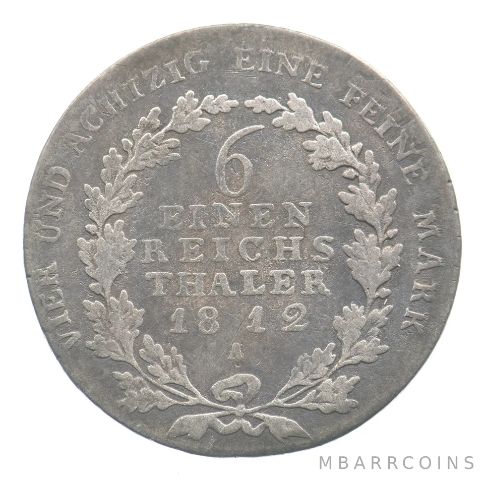 1812 A Prussia 1/6 Thaler Wilhelm III KM#385 *7010