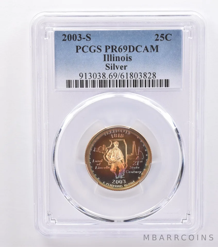 2003-S Washington State Quarter Illinois Silver PR69 DCAM PCGS Nice Tone *8766