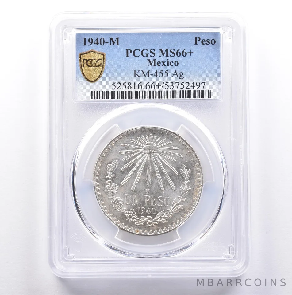 1940 M Mexico Peso Silver KM-455 MS66+ PCGS *9068