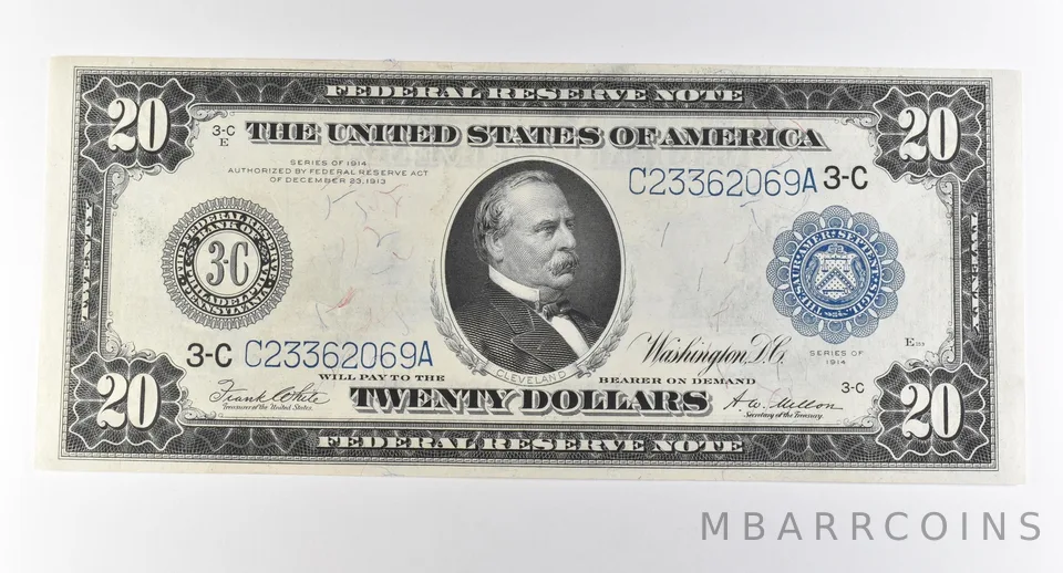 1914 $20 Philadelphia PA FRN Large Note Blue Seal *2828
