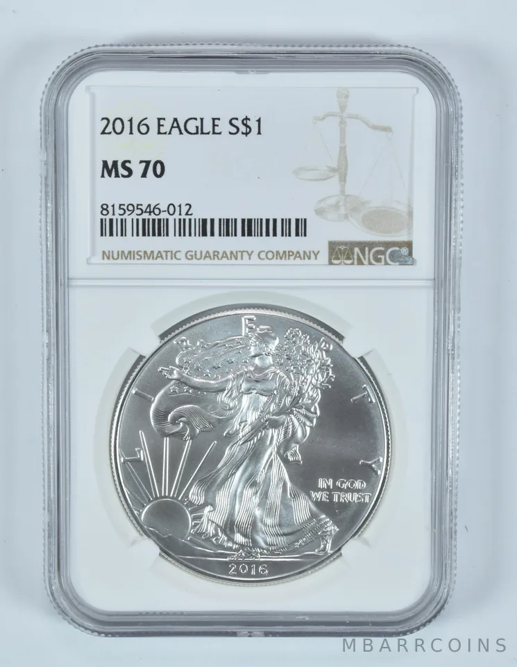 2016 American Silver Eagle MS70 NGC Brown Label