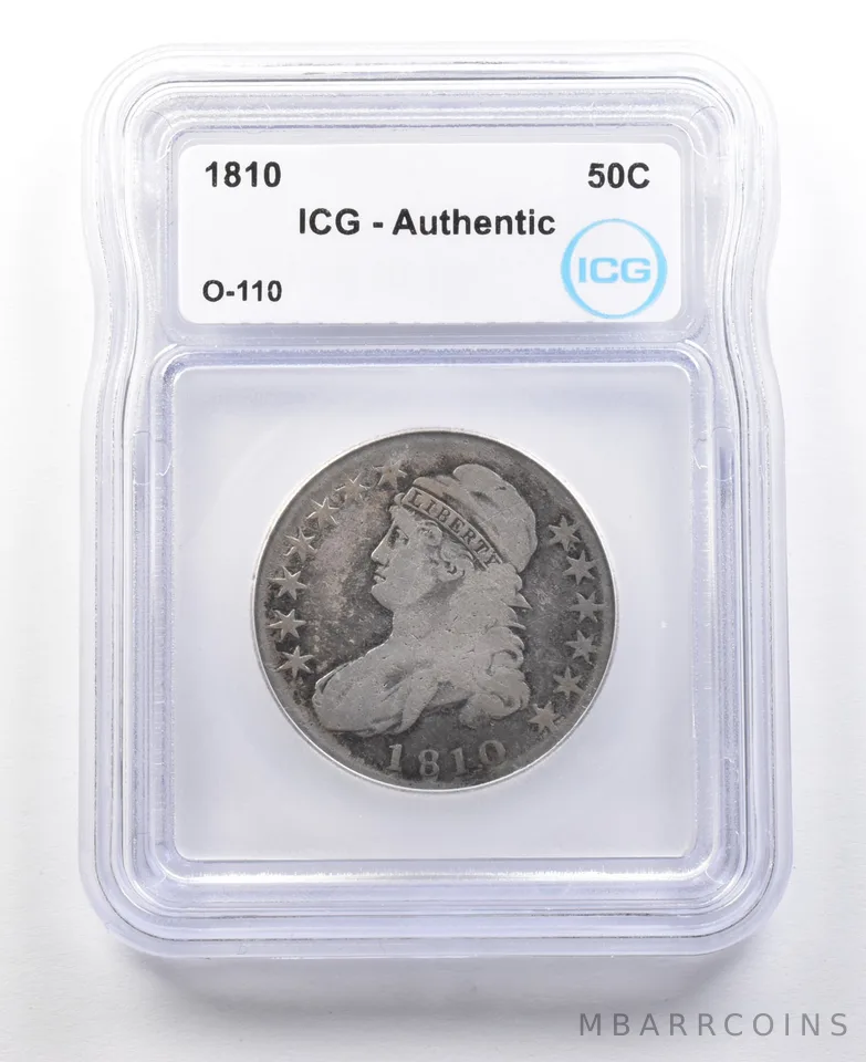 1810 Capped Bust Half Dollar O-110 Authentic ICG *3046