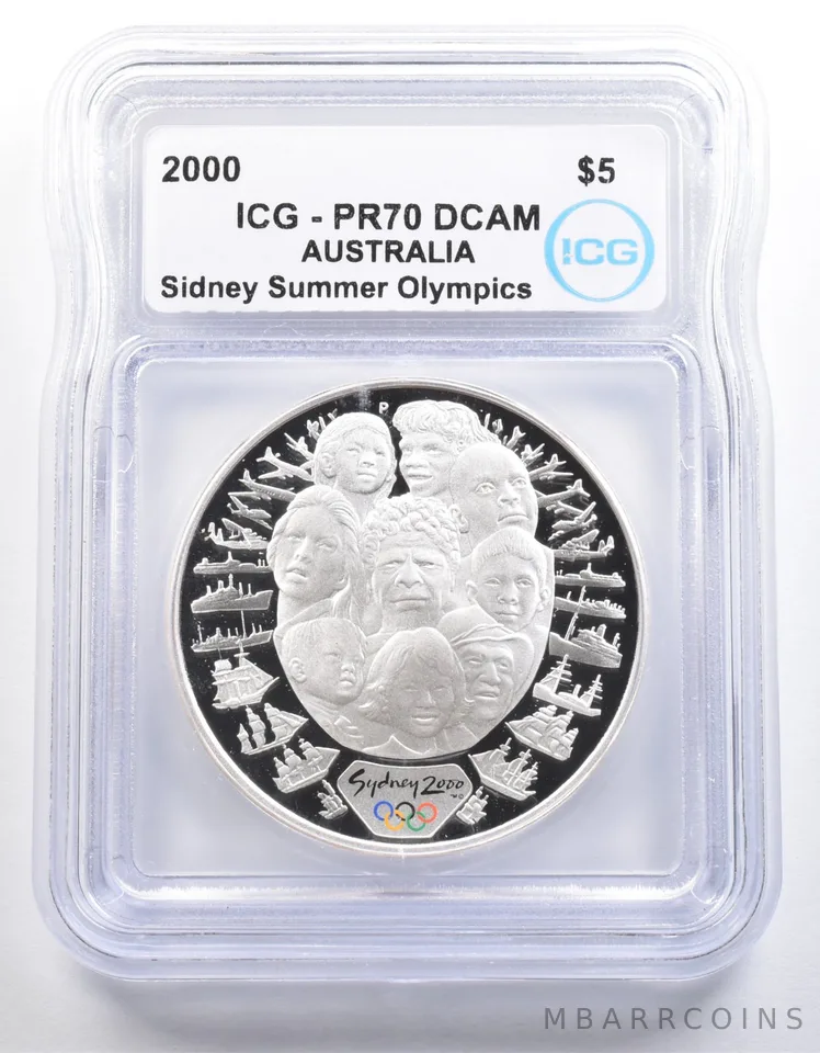 2000 Australia 5 Dollars Sydney Summer Olympics A Sea Change II PR70 ICG *4049