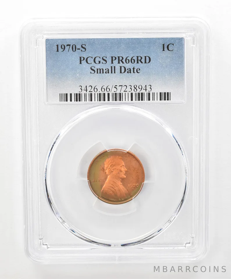 1970-S Lincoln Memorial Cent Small Date PR66 RD PCGS Beautiful Tone *6669