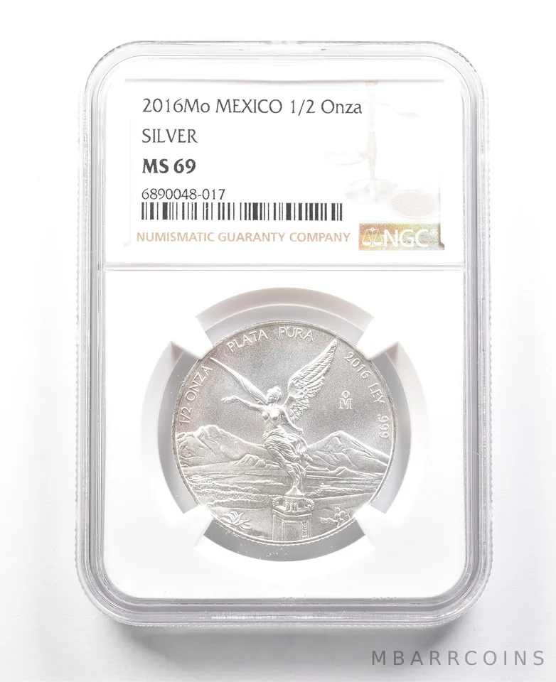 2016 Mo Mexico 1/2 Onza Silver Libertad MS69 NGC *3283