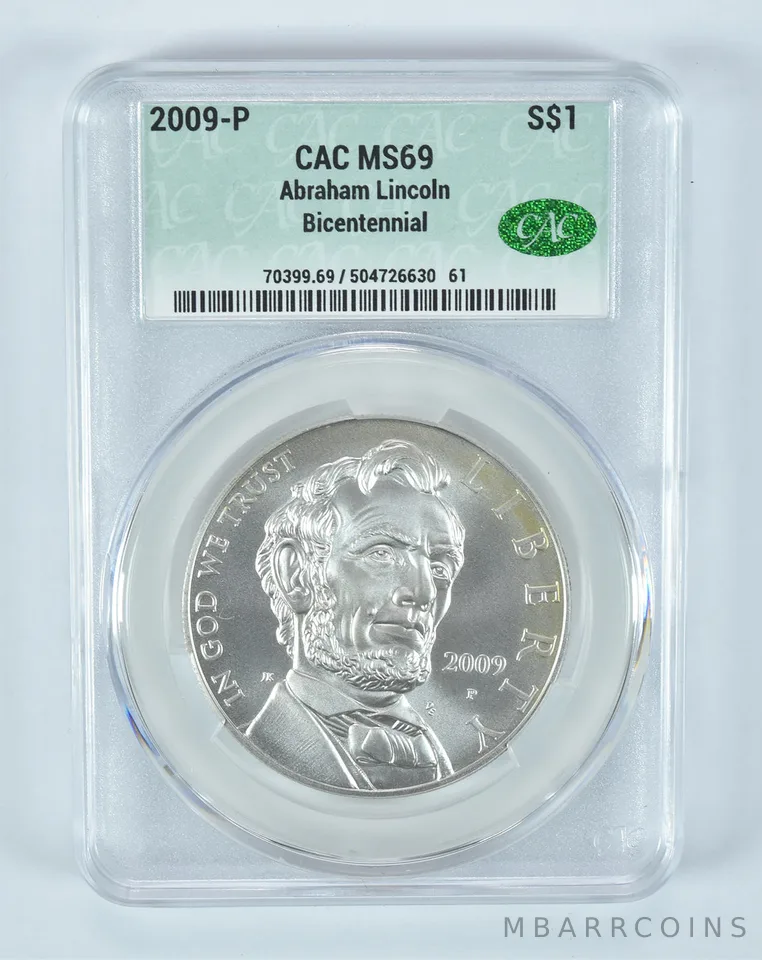 2009-P Abraham Lincoln Commemorative Silver Dollar MS69 CAC CACg
