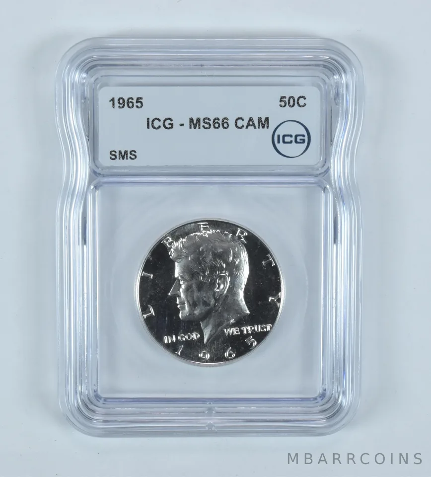 1965 Kennedy Half Dollar SMS MS66 CAM ICG