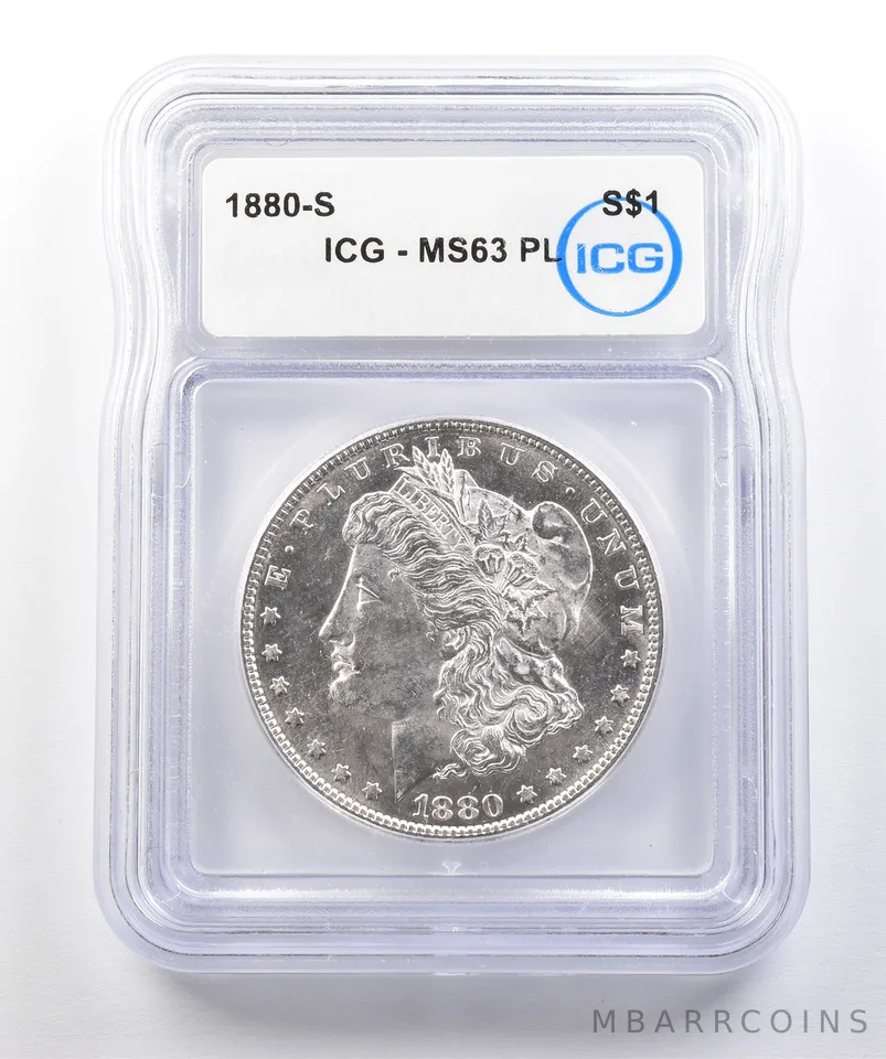 1880-S Morgan Silver Dollar MS63 PL ICG a0438