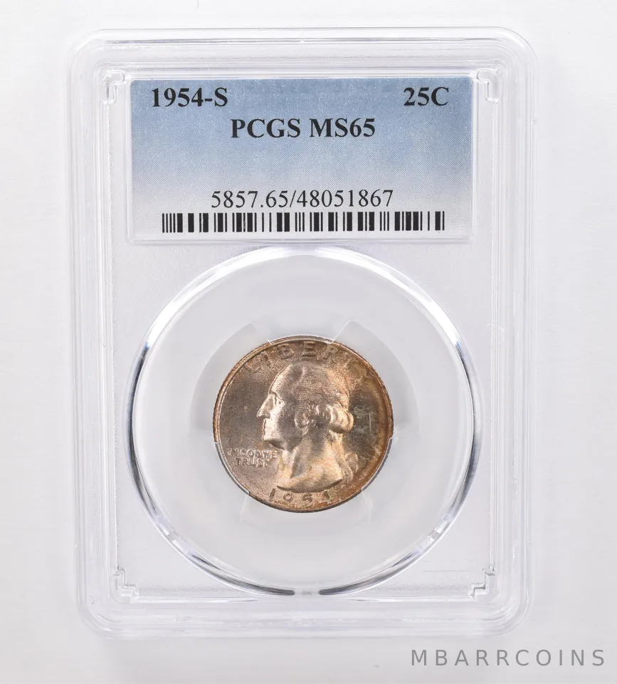 1954-S Washington Quarter MS65 PCGS Beautiful Tone *0014