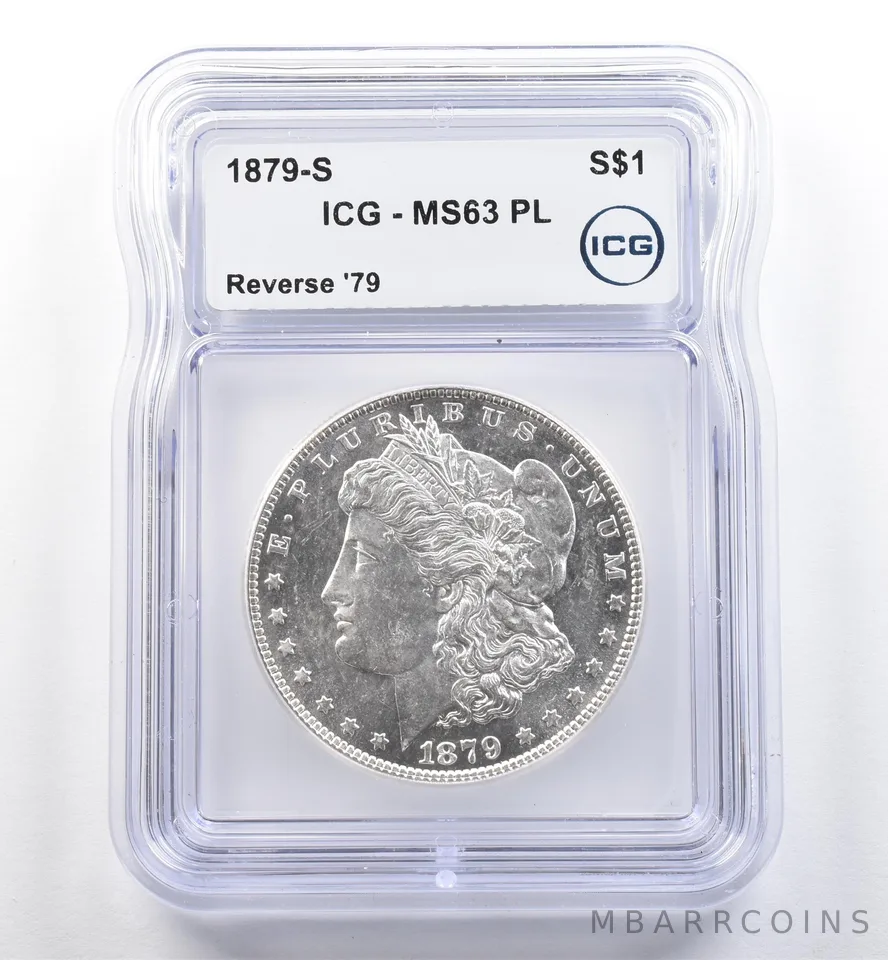 1879-S Morgan Silver Dollar Reverse Of 79 MS63 PL ICG *6017