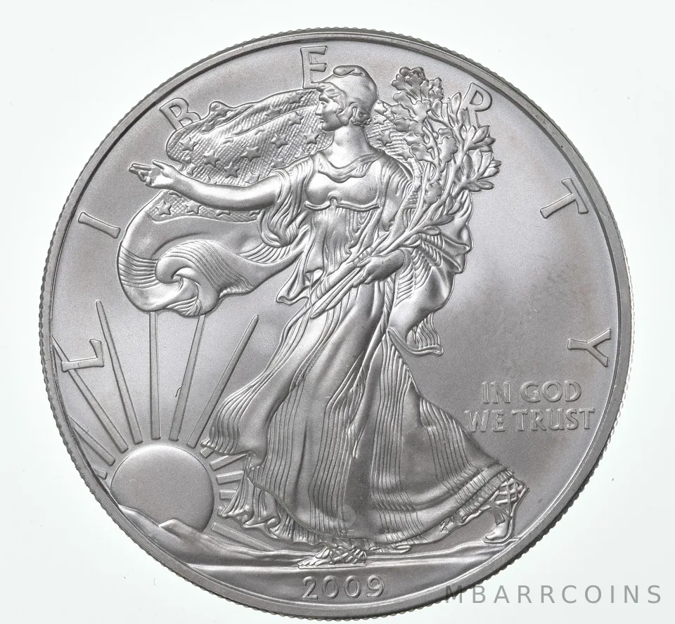 2009 Unc American Silver Eagle 1 Troy Oz .999 Fine Silver