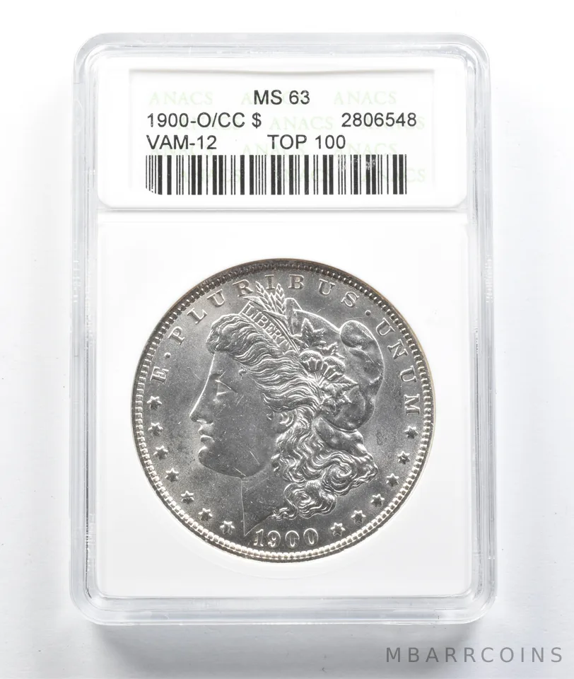 1900-O/CC Morgan Silver Dollar VAM 12 Top 11 MS63 ANACS a0430
