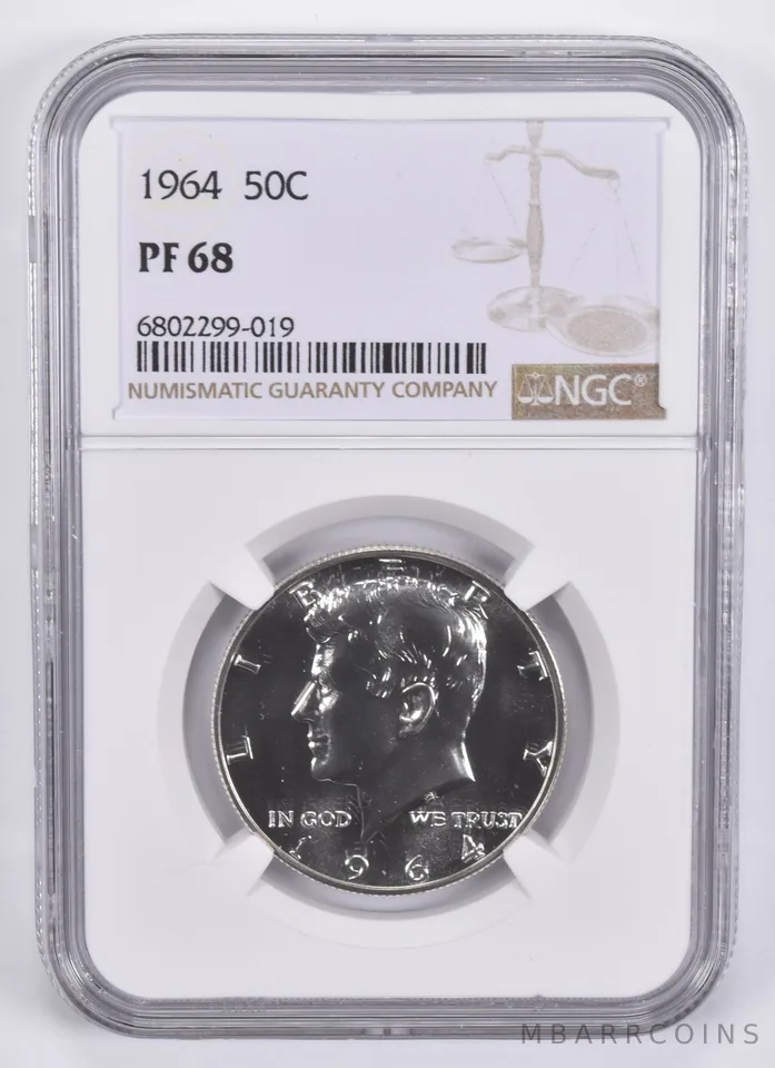 1964 Kennedy Half Dollar PF68 NGC Brown Label