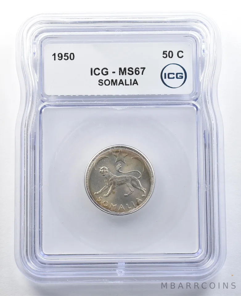 1950 Somalia 50 Centesimi MS67 ICG *3273