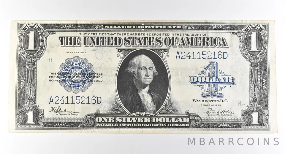 1923 $1 Silver Certificate Large Note Blue Seal *2999