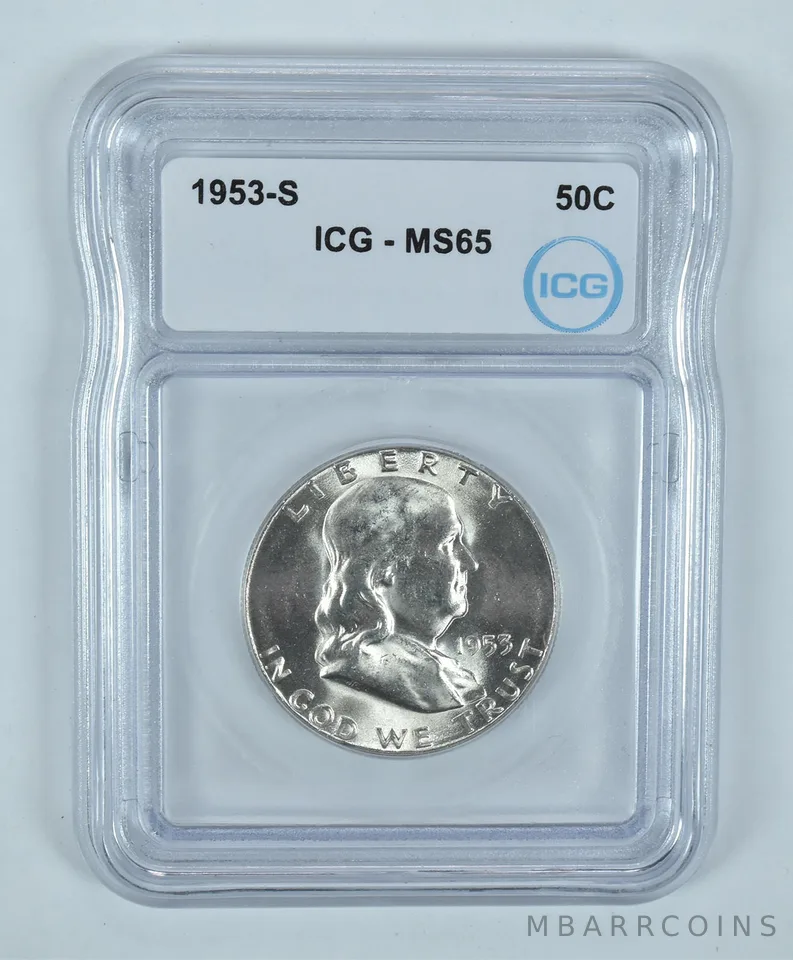1953-S Franklin Half Dollar MS65 ICG
